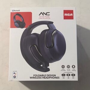 RCA Foldable Wireless headphones navy